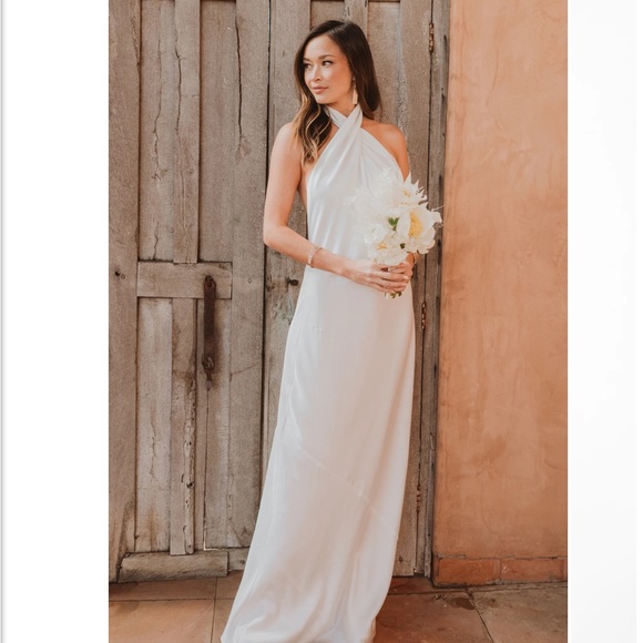 Show Me Your MuMu Dresses & Skirts - Show Me Your MuMu Satin Ivory Halter Wedding Dress